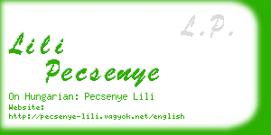 lili pecsenye business card